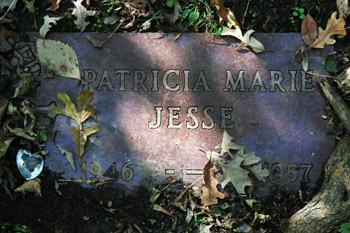 The grave of Patricia Marie Jesse.  She is actualy a distant cousen of mine, but she died 3 years before I was born.